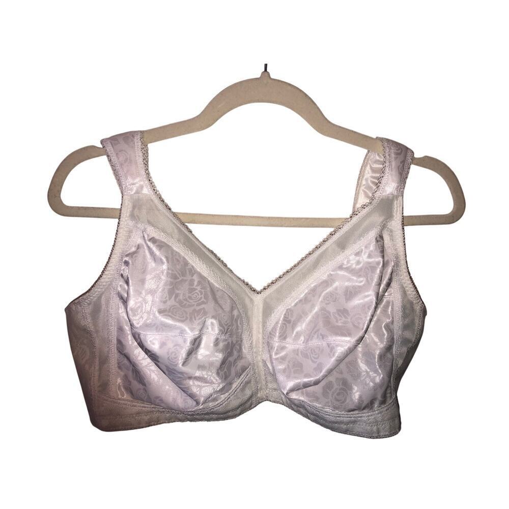 Playtex Bra 44C White 18 Hour Ultimate Shoulder Comfort Wireless Style 4693